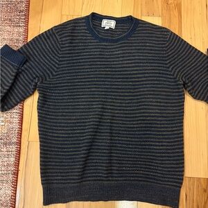 Vintage Jos. A. Bank Striped Sweater - Navy and Brown size Large